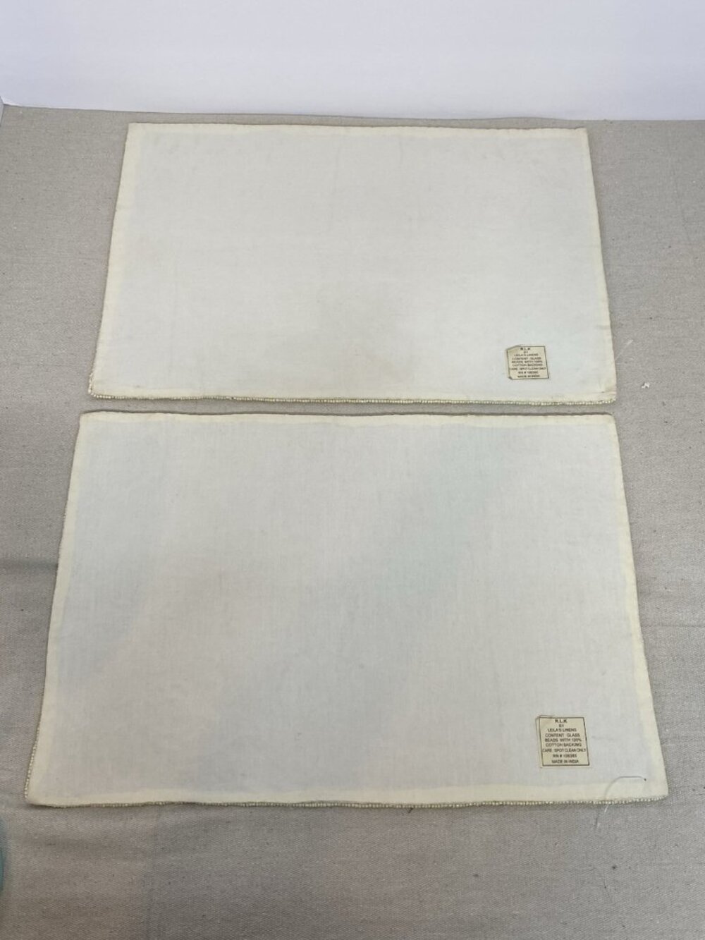 Hand Beaded Table Mats Holly Berry Design Set Of 2 By R.L.K. Leilas - Picture 4 of 4